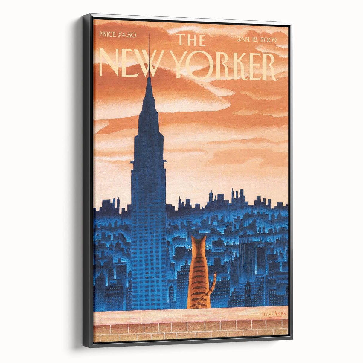 New Yorker Poster - 2009 Empire State Building Cat View Wall Art