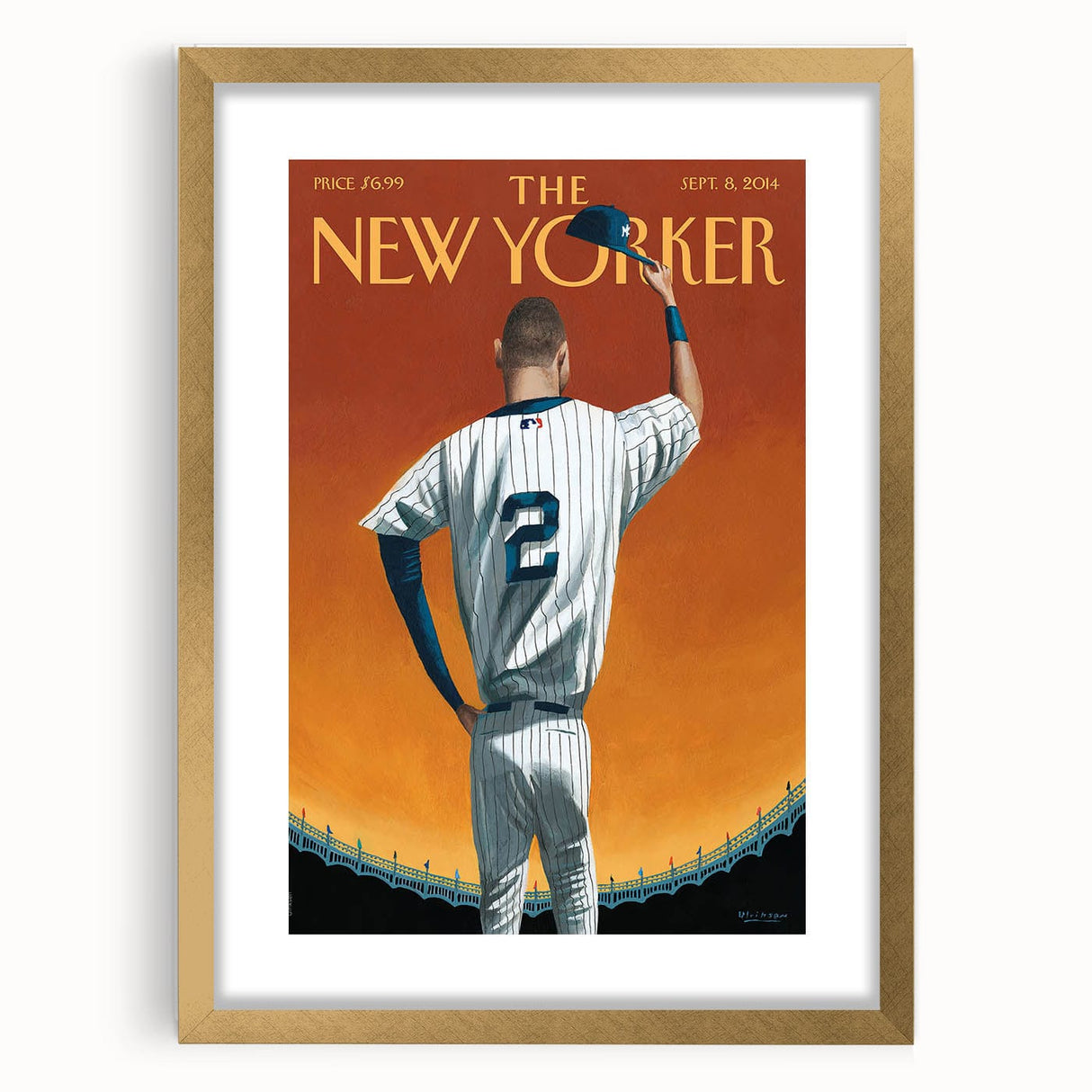 New Yorker Poster - 2014 Baseball Farewell Pinstripe Jersey Art