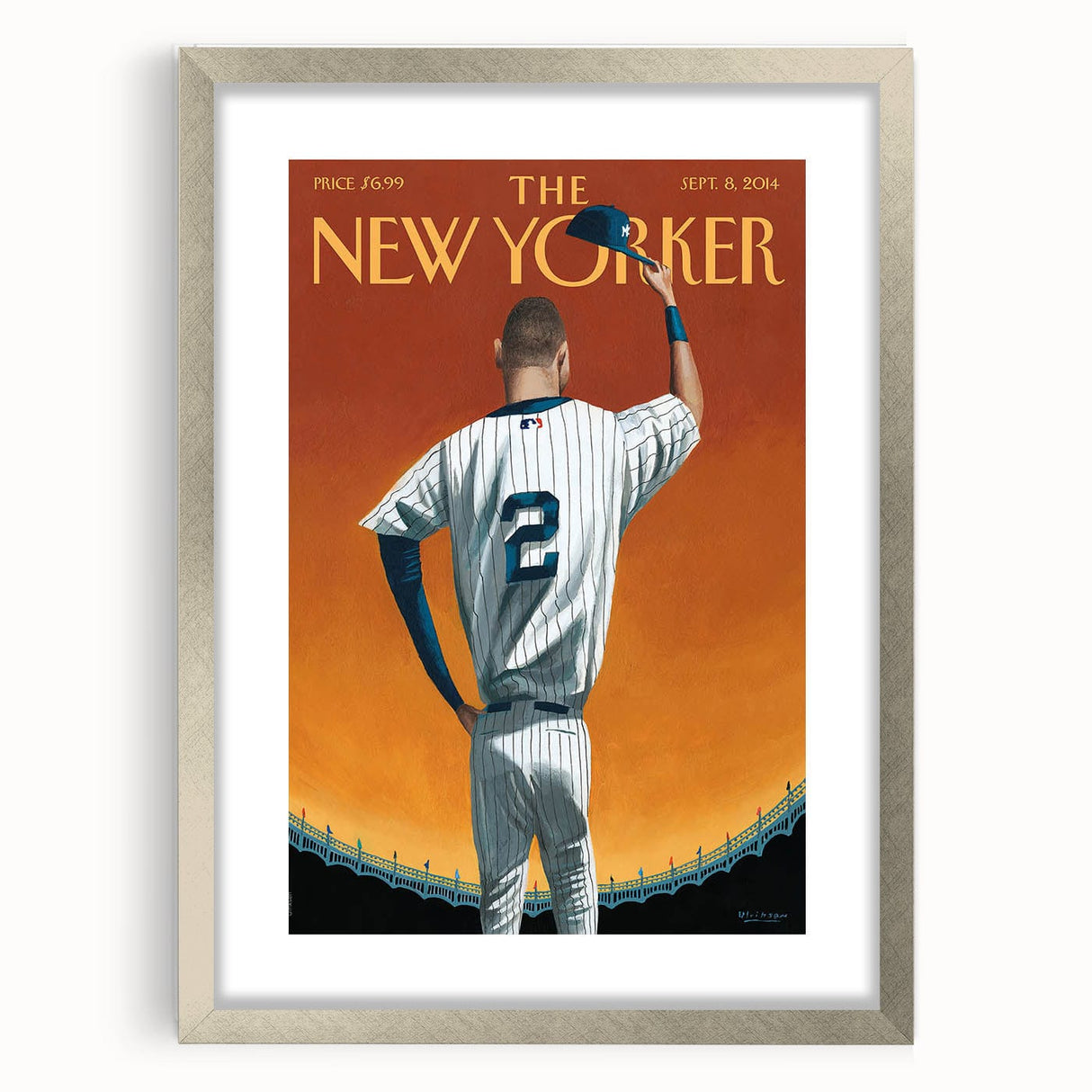 New Yorker Poster - 2014 Baseball Farewell Pinstripe Jersey Art