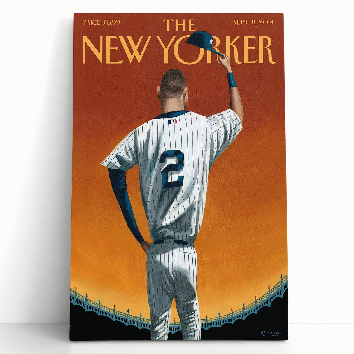 New Yorker Poster - 2014 Baseball Farewell Pinstripe Jersey Art