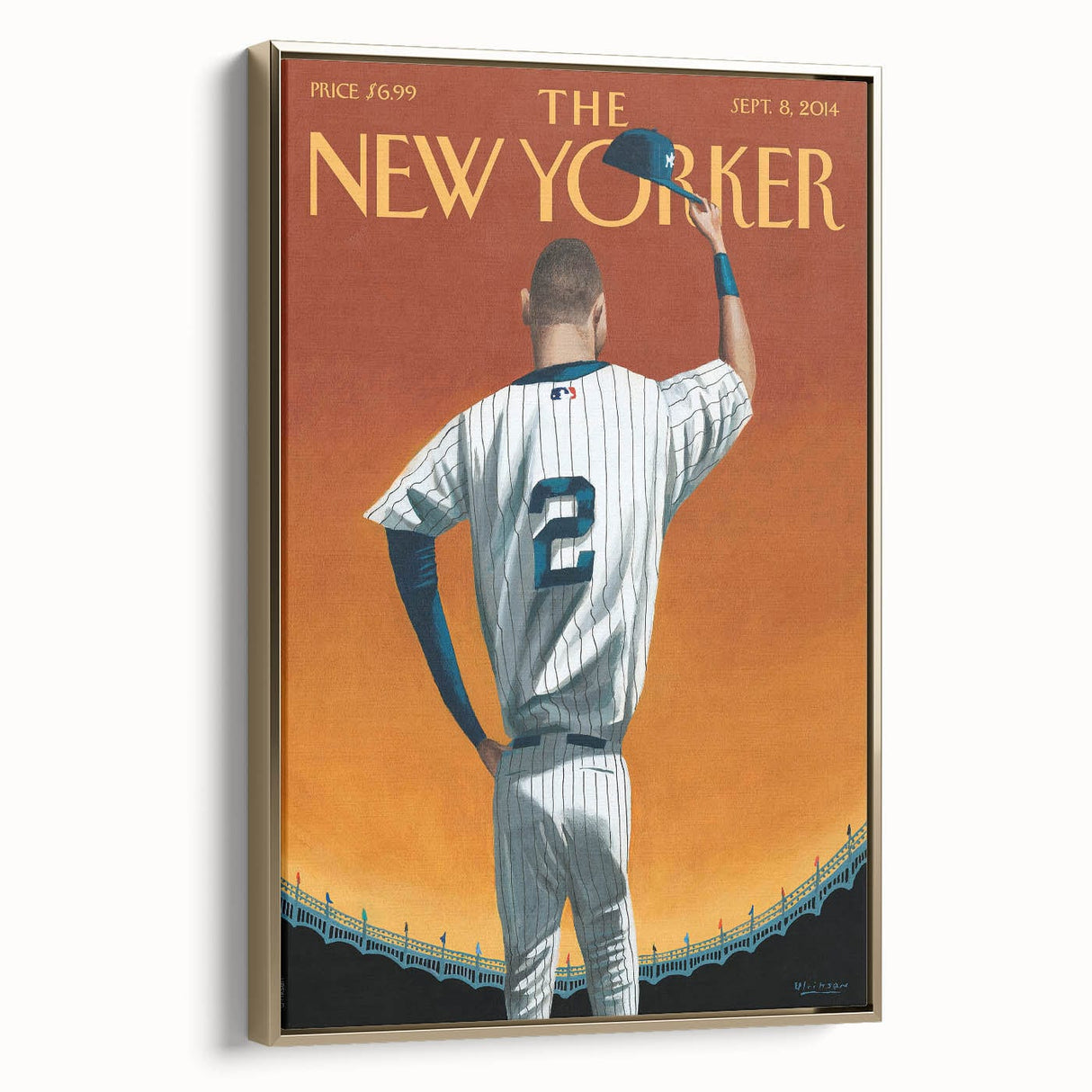 New Yorker Poster - 2014 Baseball Farewell Pinstripe Jersey Art
