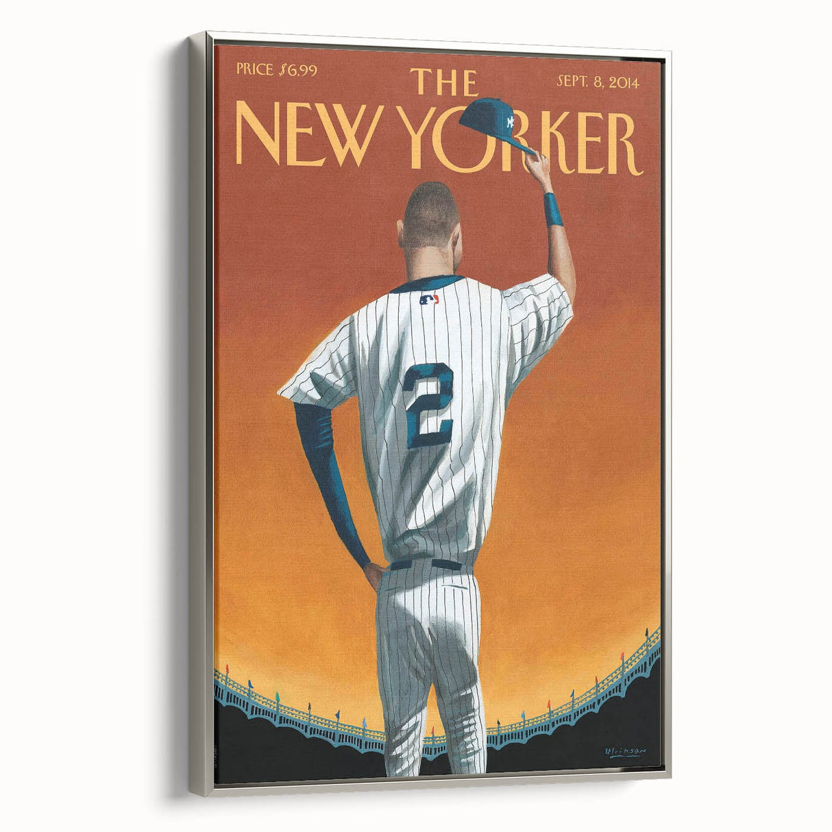 New Yorker Poster - 2014 Baseball Farewell Pinstripe Jersey Art