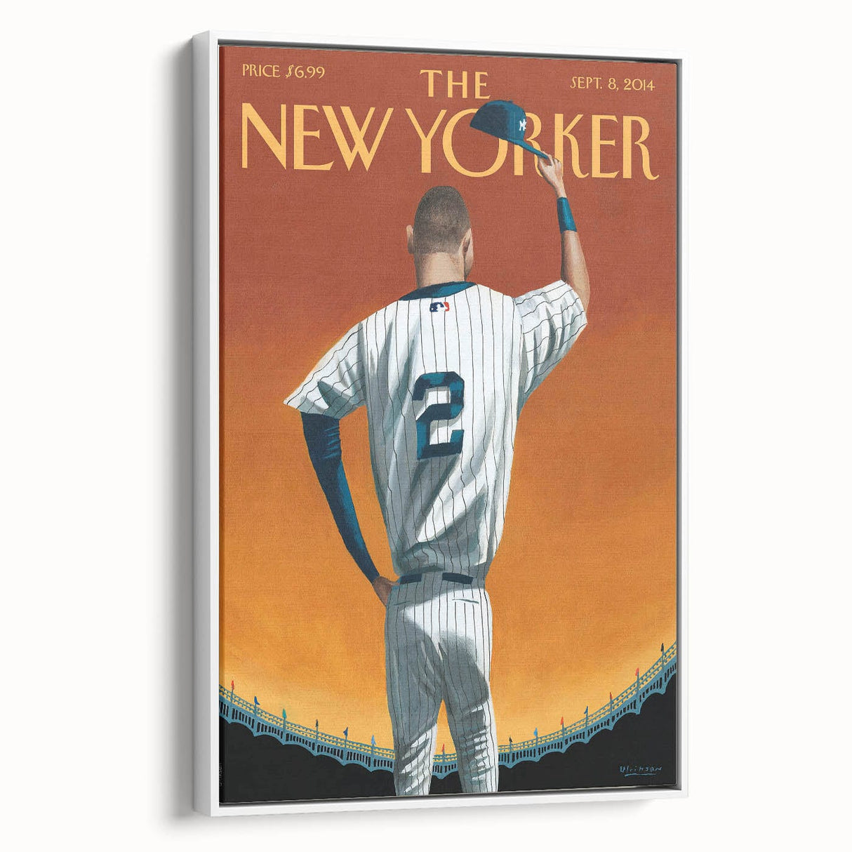 New Yorker Poster - 2014 Baseball Farewell Pinstripe Jersey Art
