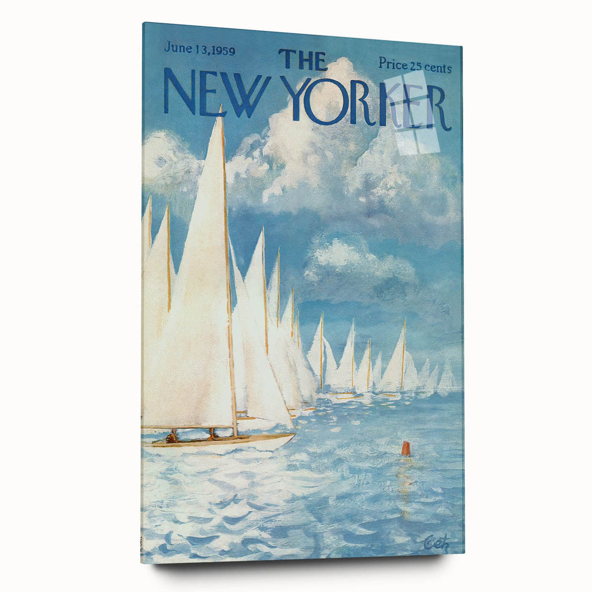 New Yorker Poster - 1959 Sailboats at Sea Blue Sky Art Print