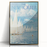 New Yorker Poster - 1959 Sailboats at Sea Blue Sky Art Print