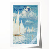 New Yorker Poster - 1959 Sailboats at Sea Blue Sky Art Print