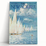 New Yorker Poster - 1959 Sailboats at Sea Blue Sky Art Print