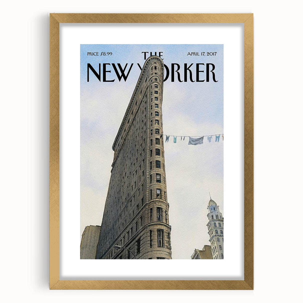 New Yorker Poster - 2017 Flatiron Building with Laundry Art Print