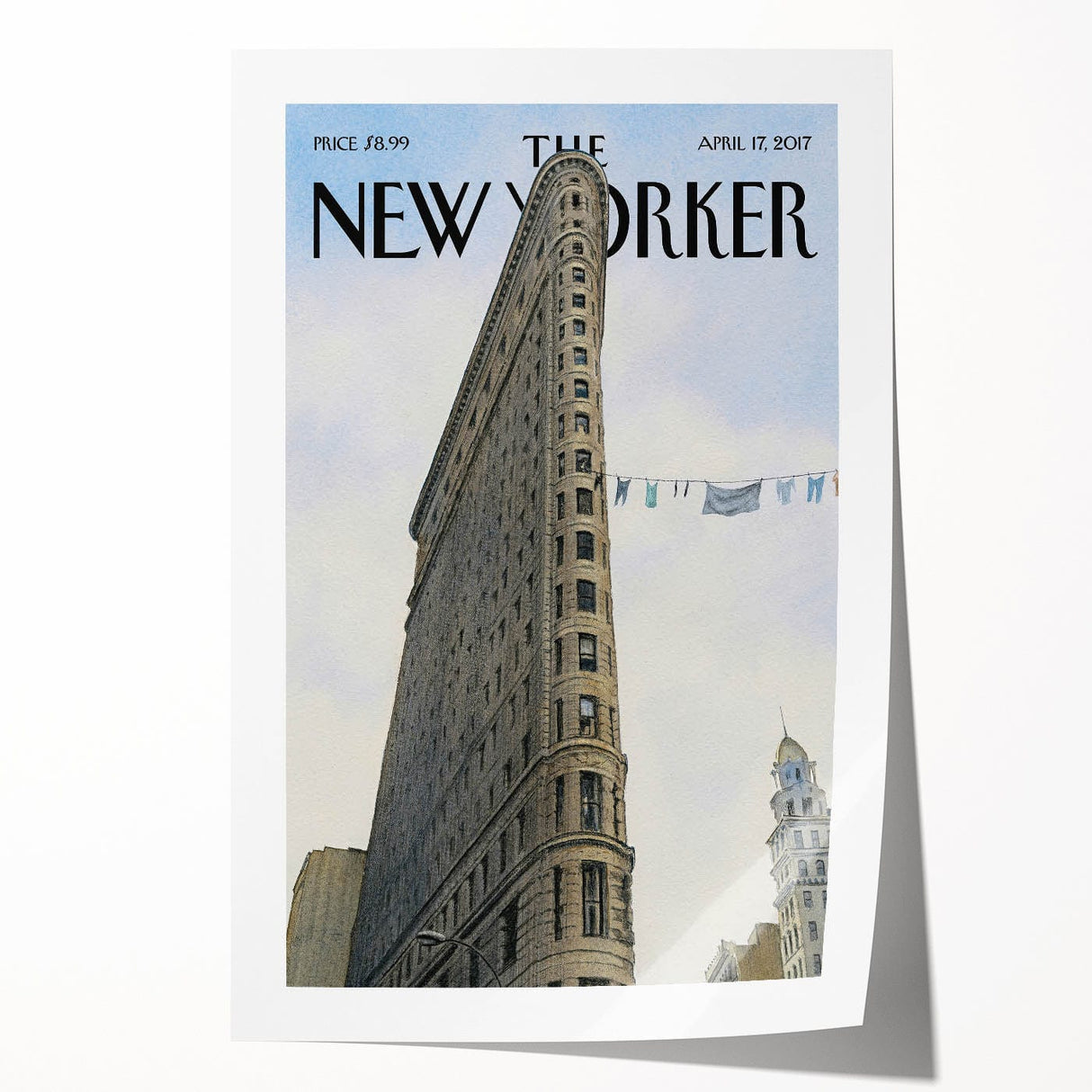 New Yorker Poster - 2017 Flatiron Building with Laundry Art Print