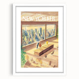 New Yorker Poster - 1998 Office Skyline View with Executive Art
