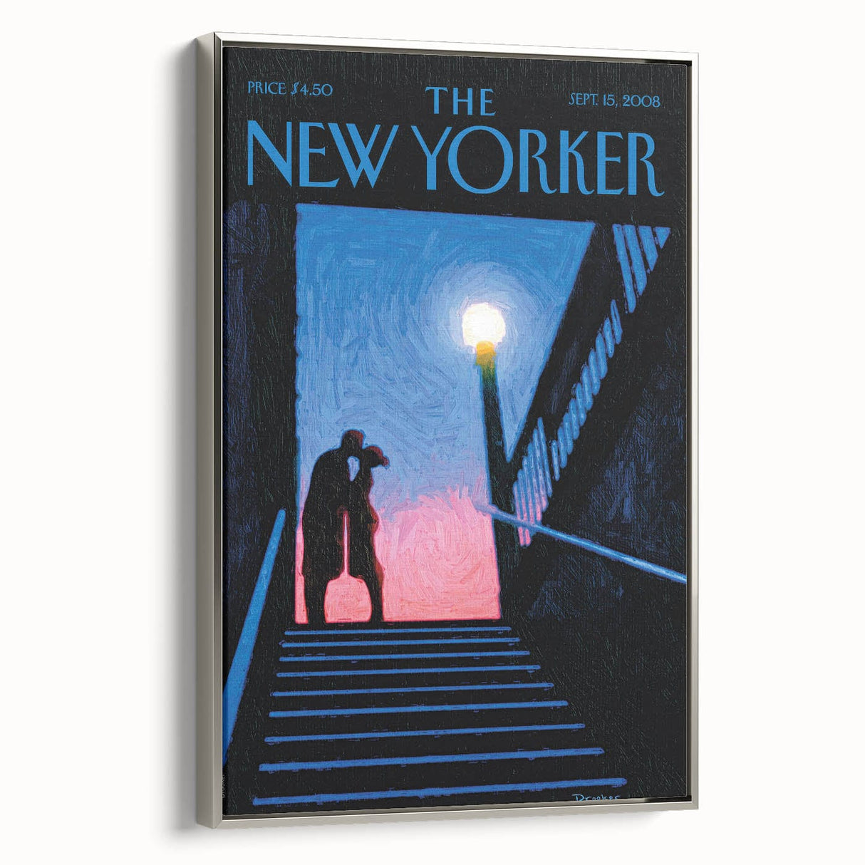 New Yorker Poster - 2008 Couple Embrace Under Streetlamp Art