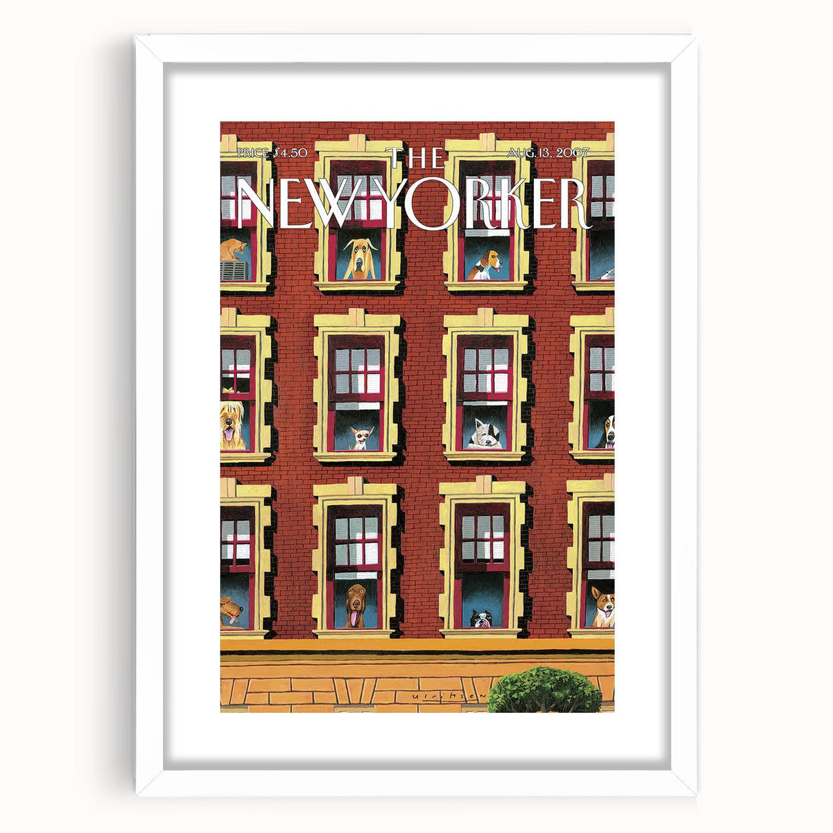 New Yorker Poster - 2007 Dogs in Windows Urban Life Art