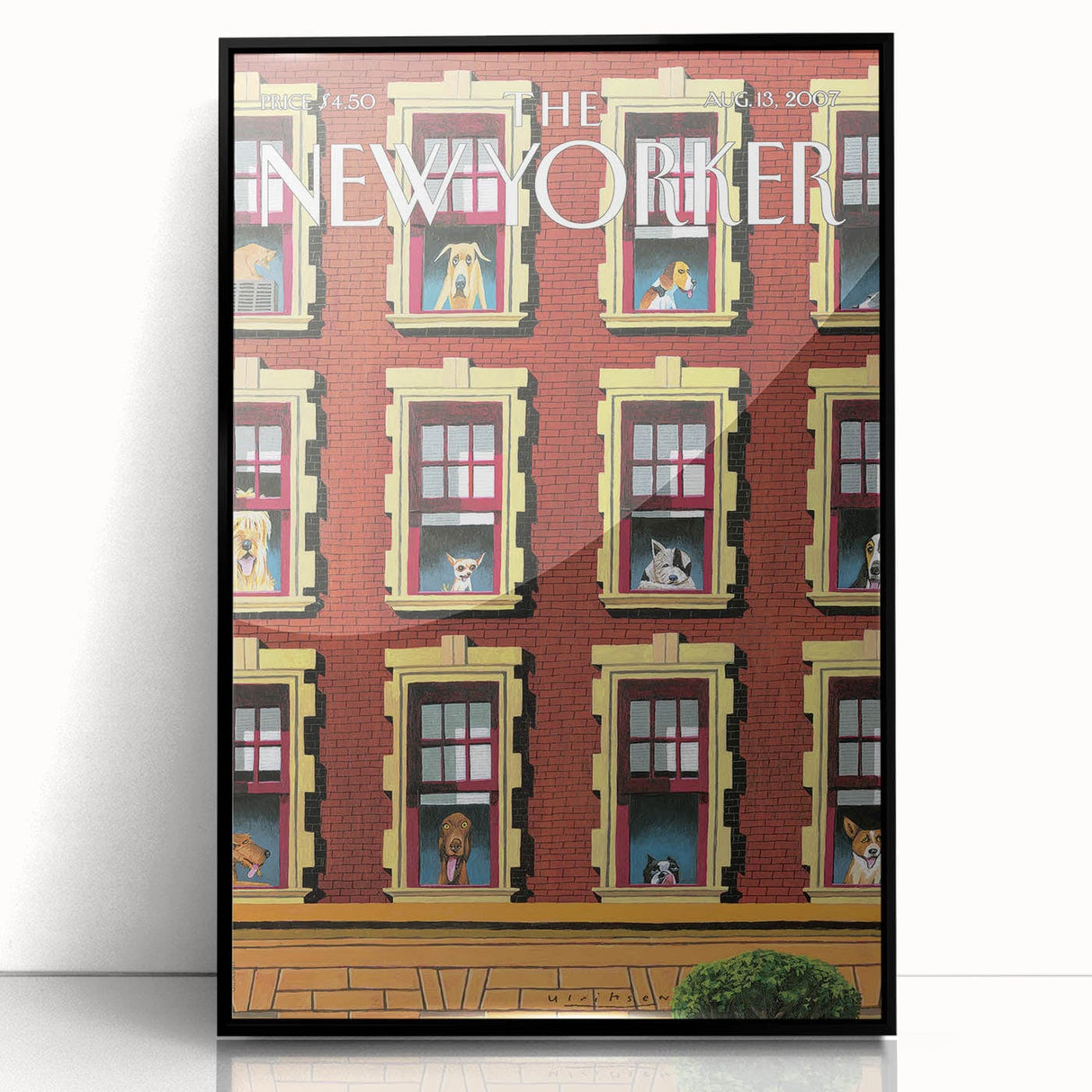 New Yorker Poster - 2007 Dogs in Windows Urban Life Art