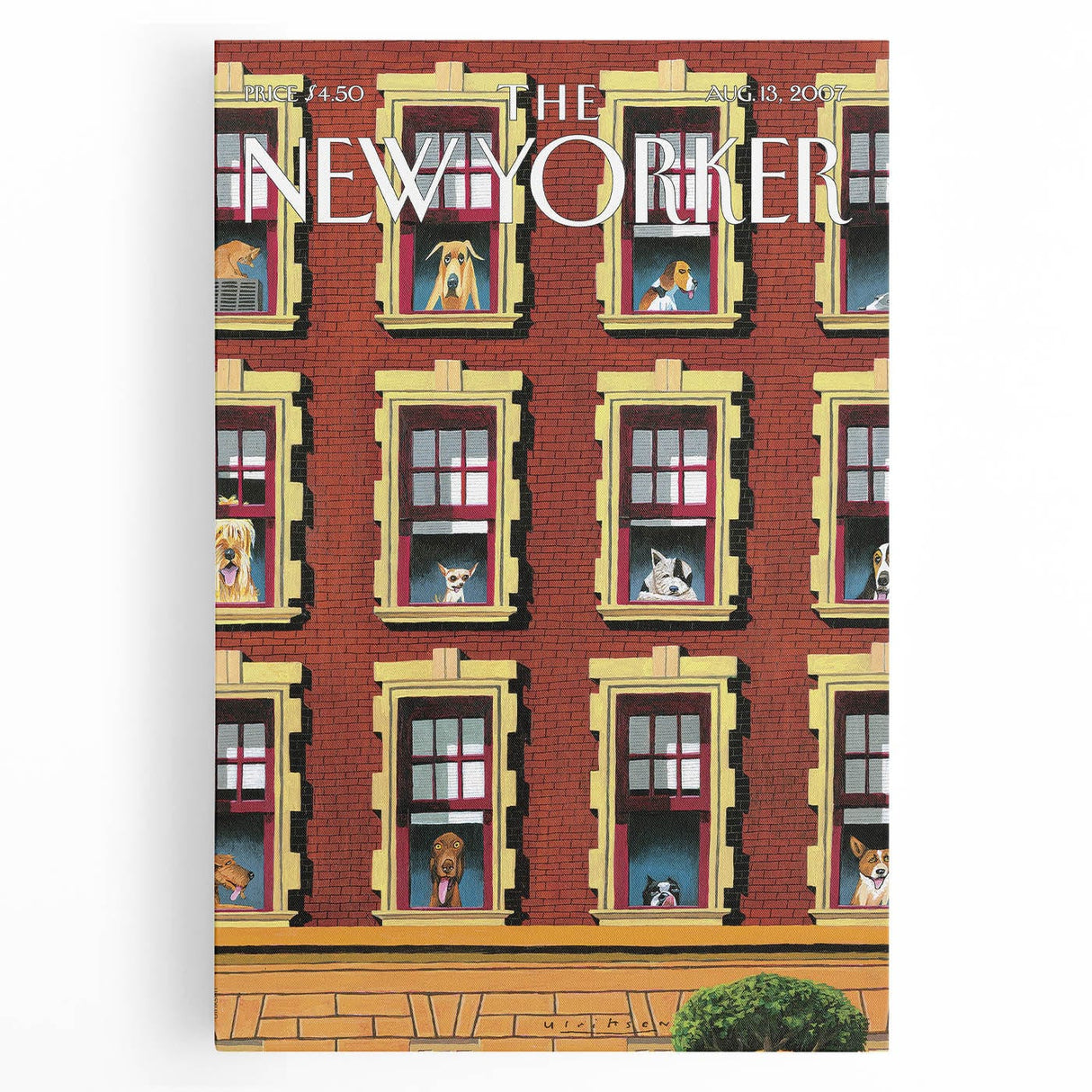 New Yorker Poster - 2007 Dogs in Windows Urban Life Art