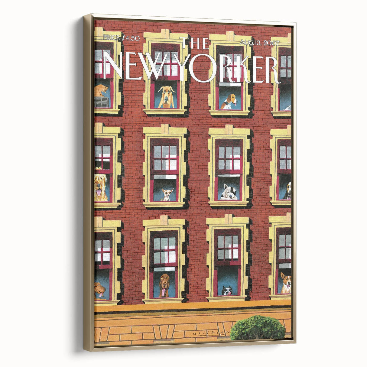 New Yorker Poster - 2007 Dogs in Windows Urban Life Art