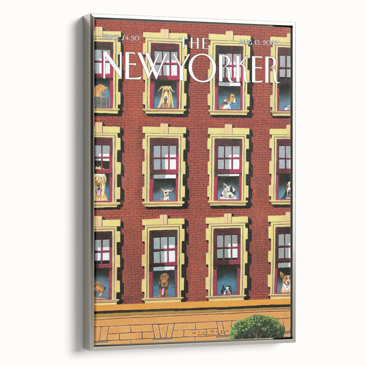 New Yorker Poster - 2007 Dogs in Windows Urban Life Art