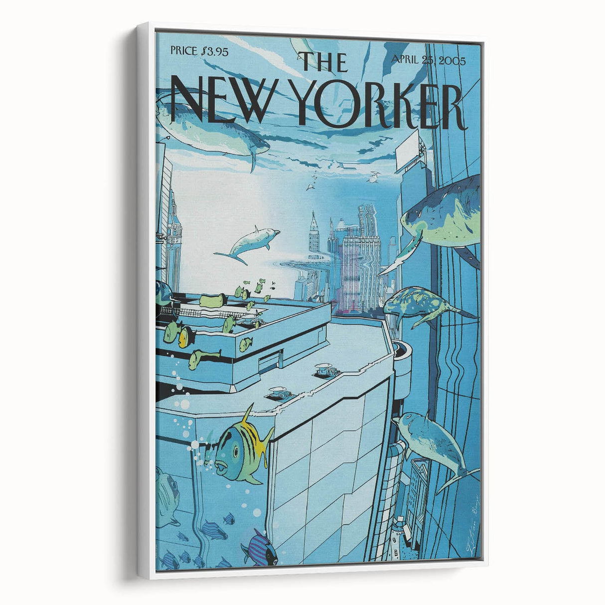 New Yorker Poster - 2005 Underwater Cityscape with Fish Art Print