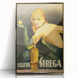 Vintage Strega Poster: Retro Liqueur Advertising Wall Art
