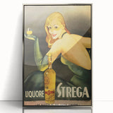 Vintage Strega Poster: Retro Liqueur Advertising Wall Art