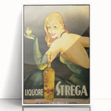 Vintage Strega Poster: Retro Liqueur Advertising Wall Art