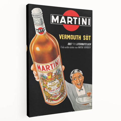 Vintage Martini Vermouth Poster: Retro Advertising Wall Art