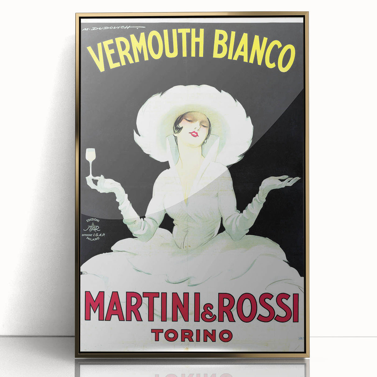Vintage Martini Vermouth Bianco Poster: Retro Advertising Wall Art