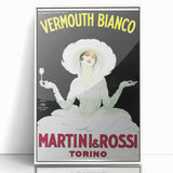 Vintage Martini Vermouth Bianco Poster: Retro Advertising Wall Art