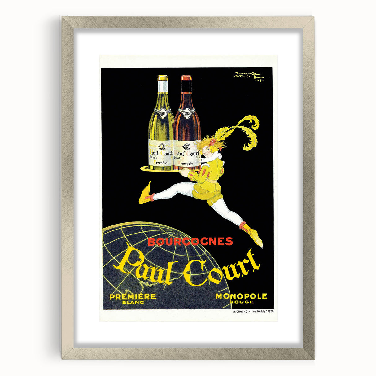 Vintage Paul Court Wine Advertising Poster – Retro Wine Ad Wall Art
