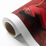 Vintage Red Devil Poster: Retro Art with Bold Design, Unique Print