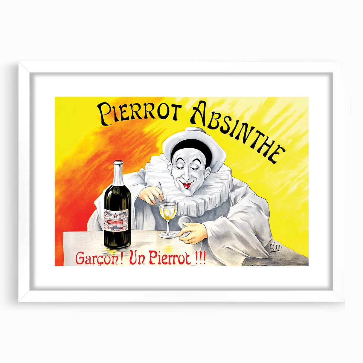 Vintage Pierrot Absinthe Poster – Retro Absinthe Ad Wall Art