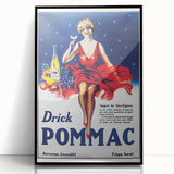 Vintage Pommac Poster – Retro Fruit Drink Ad Art with Dancer