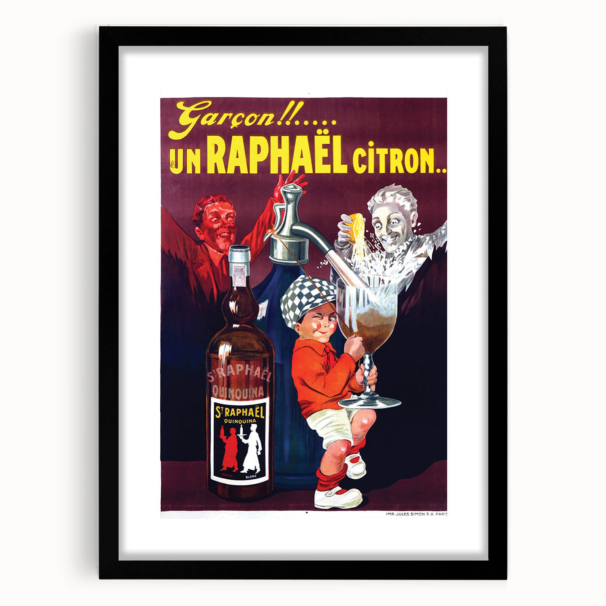 Vintage St. Raphaël Quinquina Poster – Retro Drink Ad with Playful Design