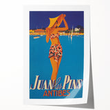Juan les Pins Antibes Vintage Poster: Retro Beach Vacation Print