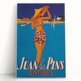 Juan les Pins Antibes Vintage Poster: Retro Beach Vacation Print