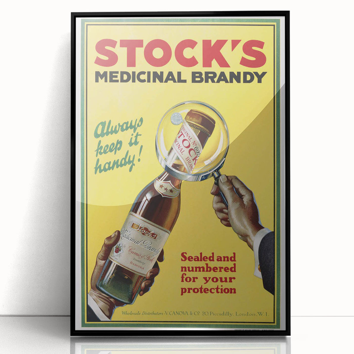 Vintage Advertising Poster - Stock's Brandy Retro Wall Art