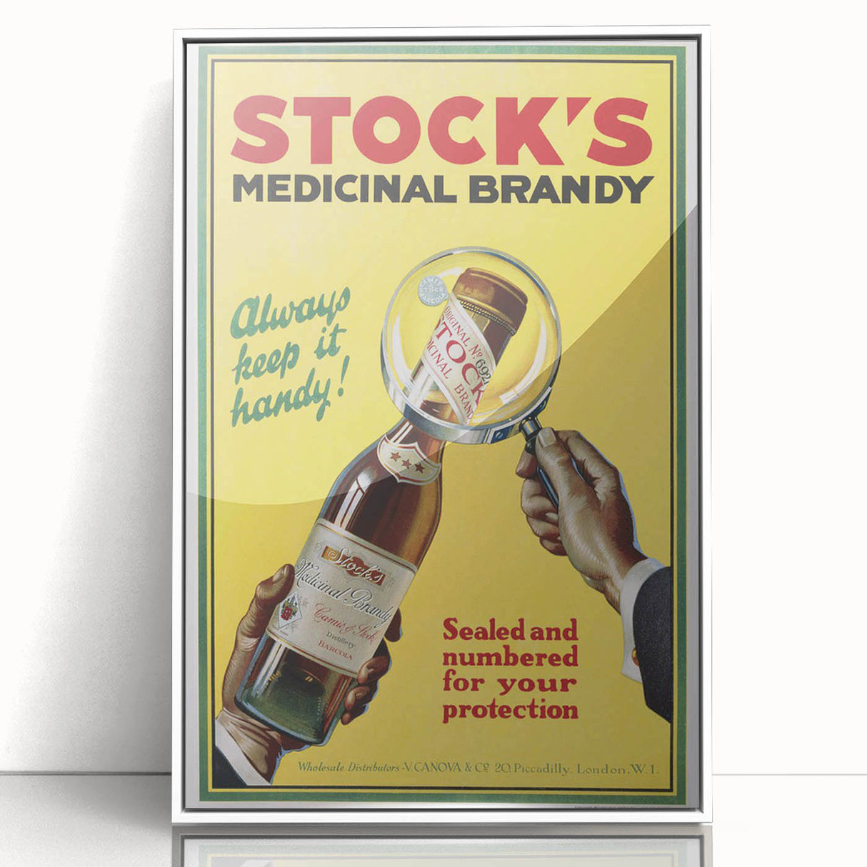 Vintage Advertising Poster - Stock's Brandy Retro Wall Art