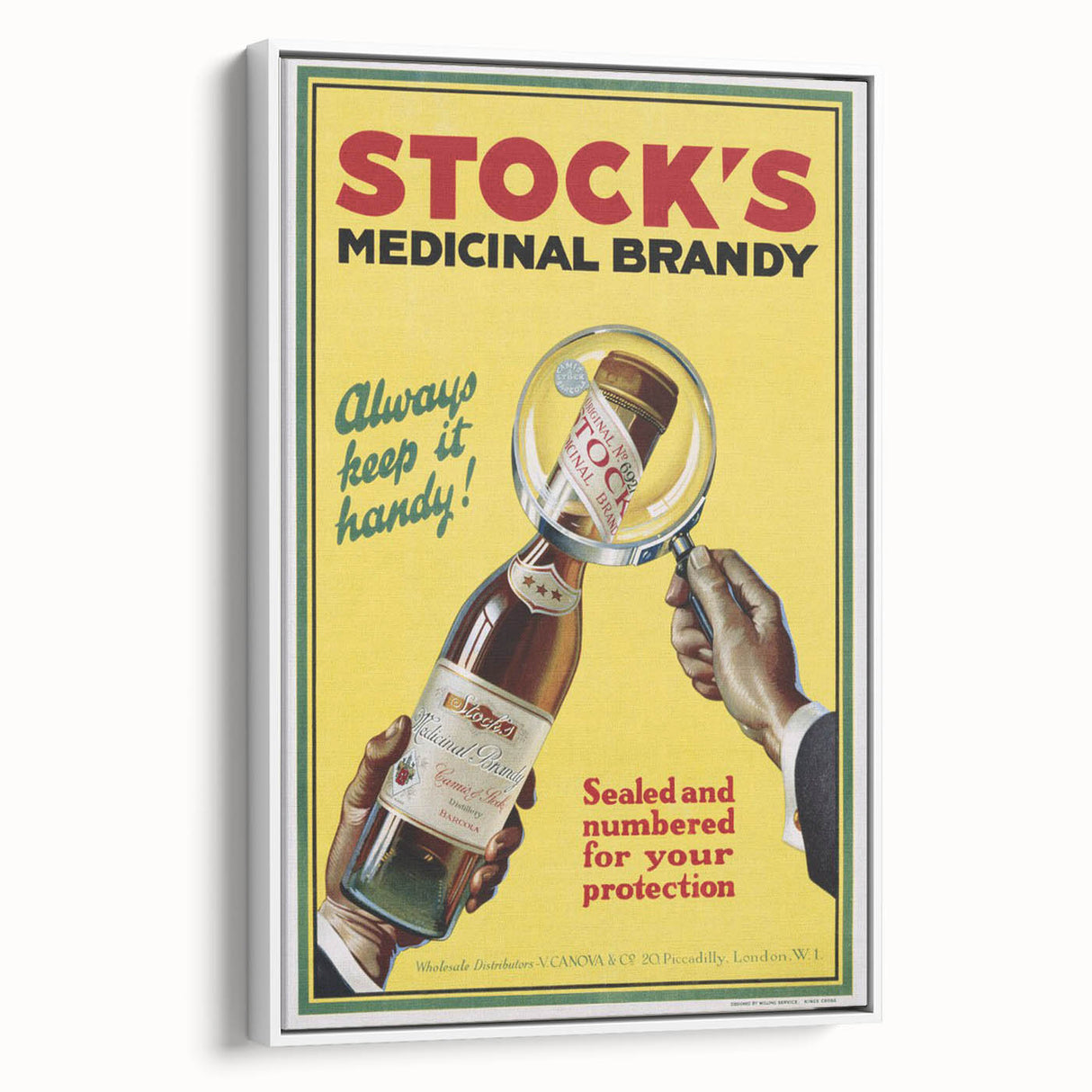 Vintage Advertising Poster - Stock's Brandy Retro Wall Art