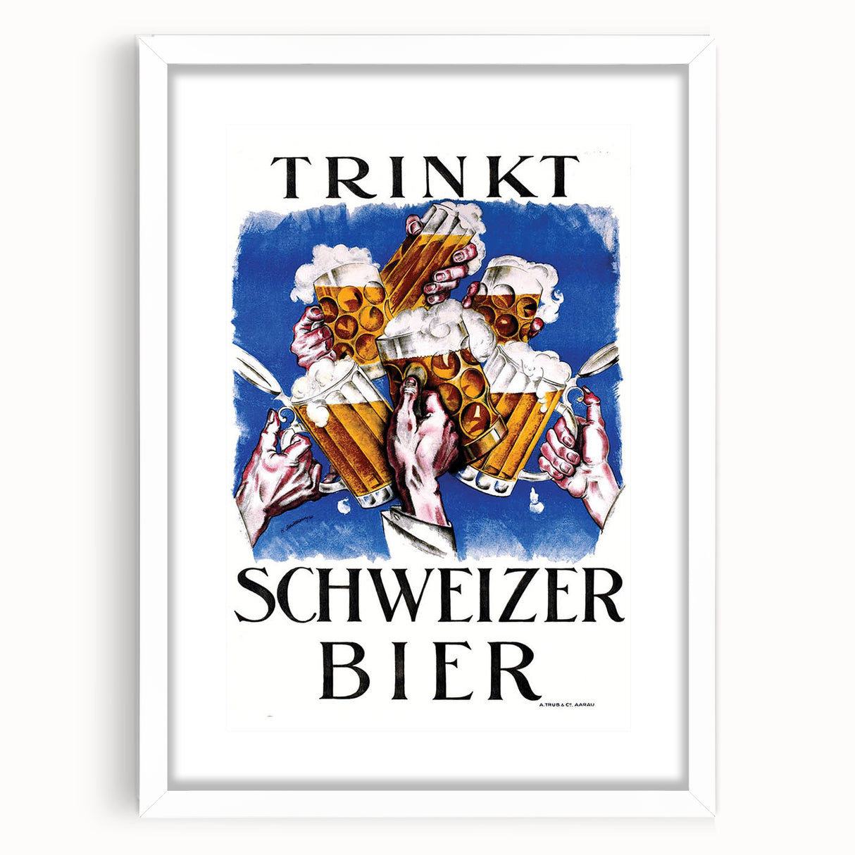 Vintage Advertising Poster - Schweizer Bier Retro Wall Art