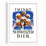Vintage Advertising Poster - Schweizer Bier Retro Wall Art