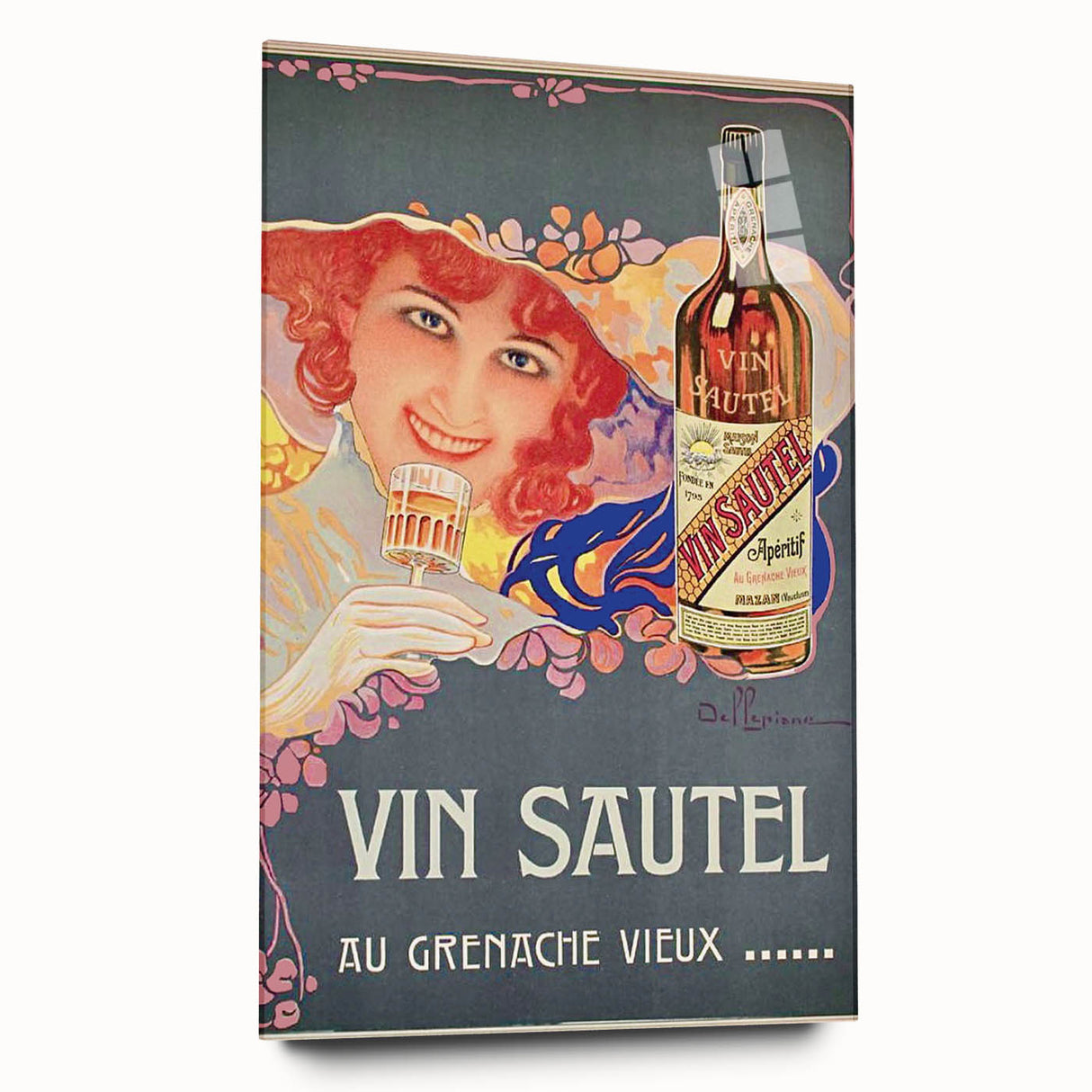 Vintage Advertising Poster - Vin Sautel Apéritif Retro Art