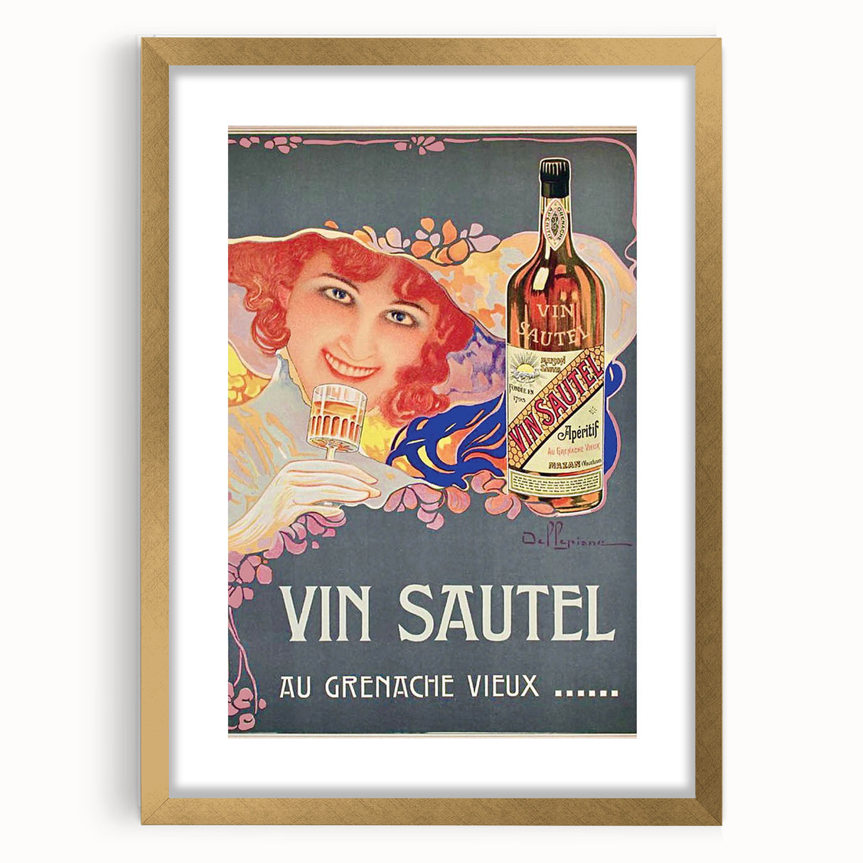 Vintage Advertising Poster - Vin Sautel Apéritif Retro Art