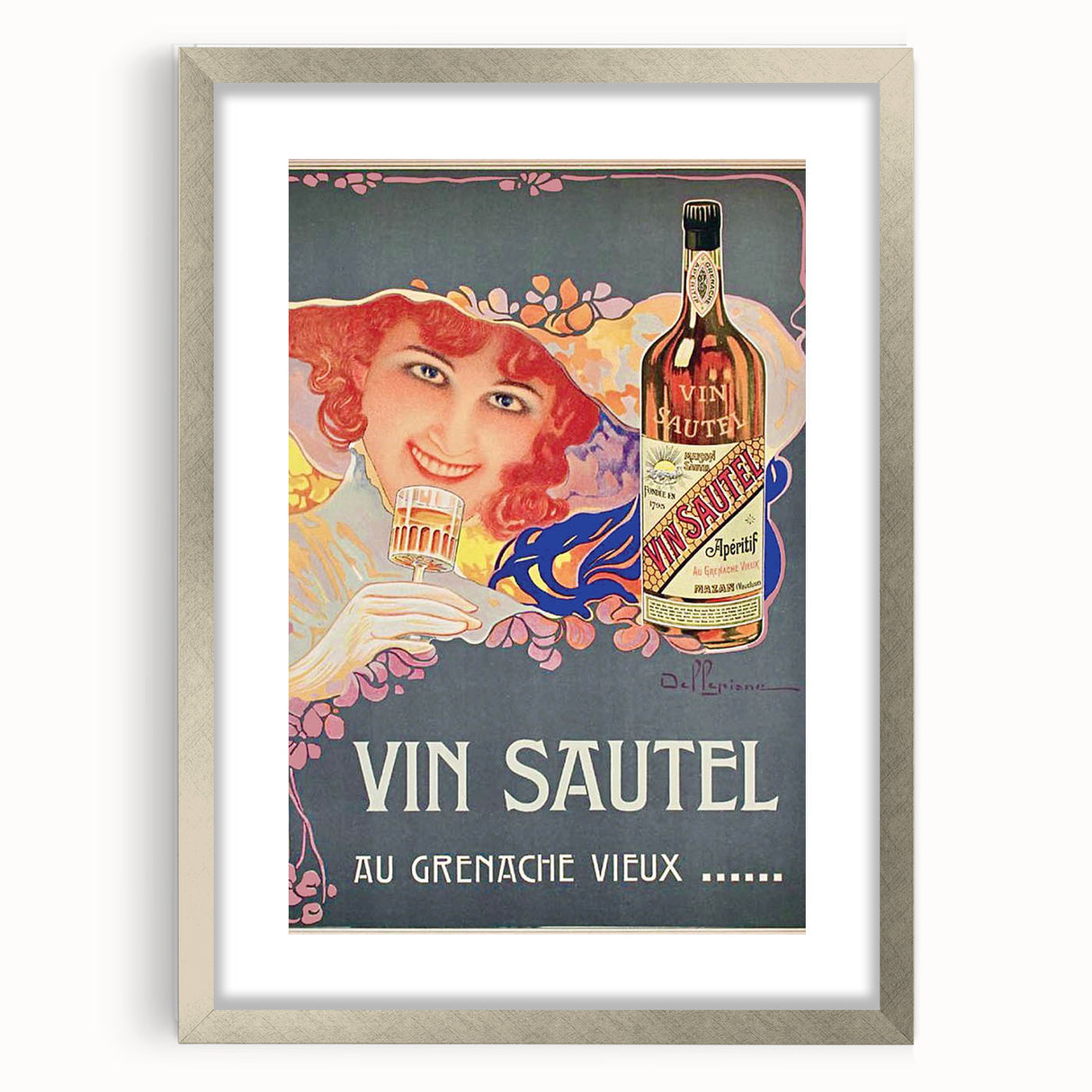 Vintage Advertising Poster - Vin Sautel Apéritif Retro Art