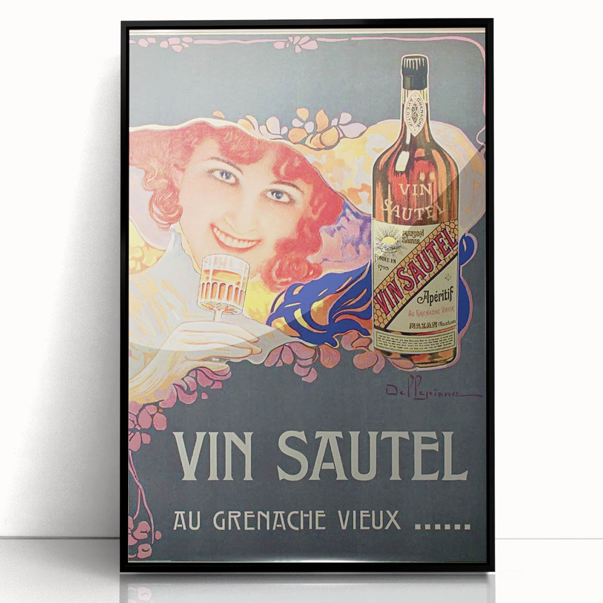 Vintage Advertising Poster - Vin Sautel Apéritif Retro Art