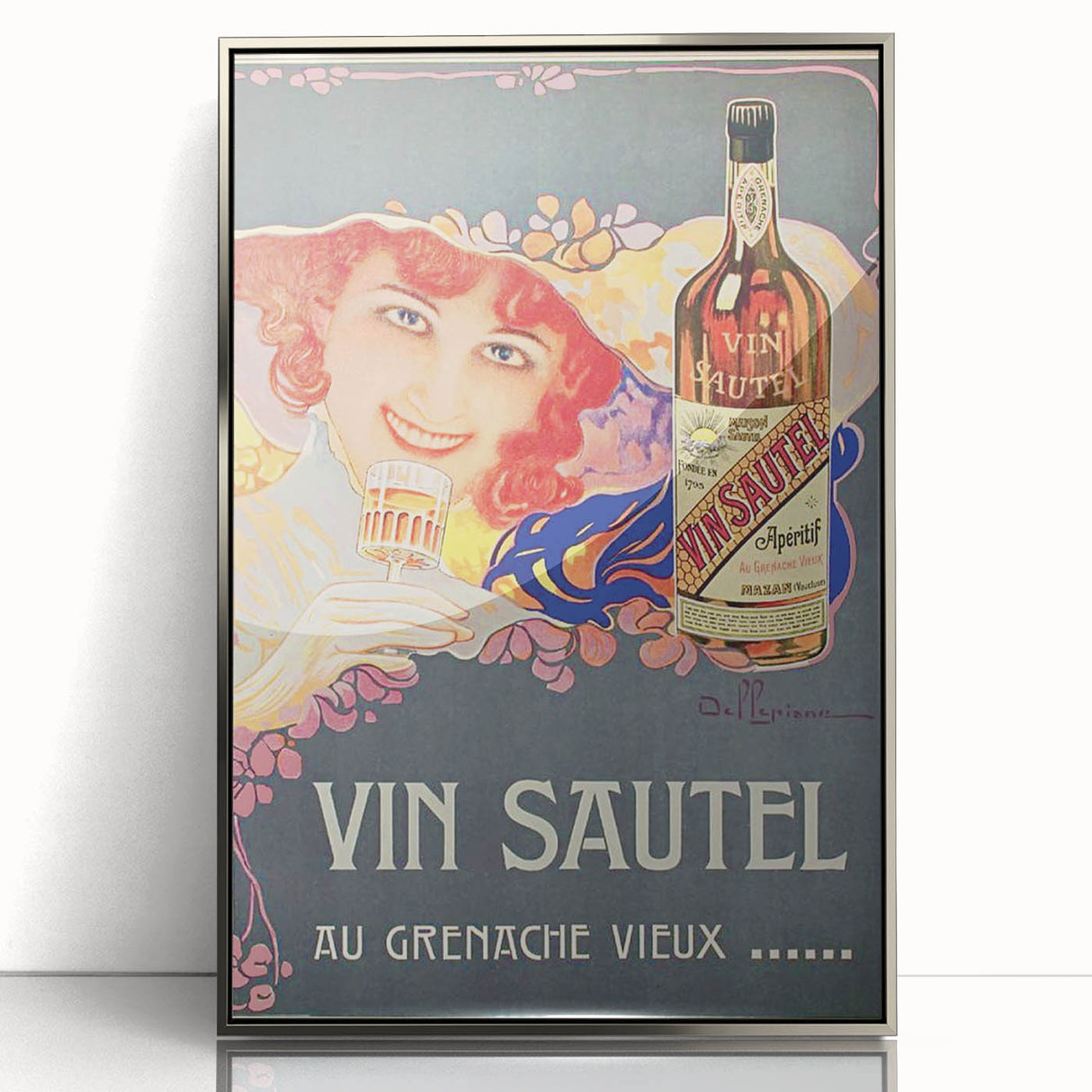 Vintage Advertising Poster - Vin Sautel Apéritif Retro Art