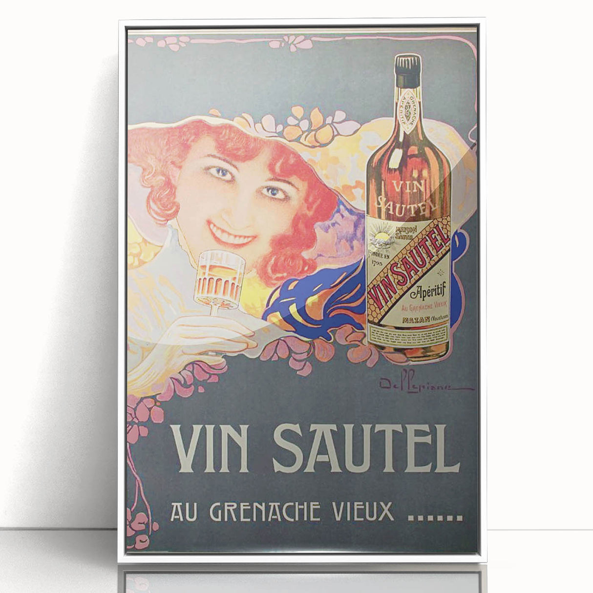 Vintage Advertising Poster - Vin Sautel Apéritif Retro Art