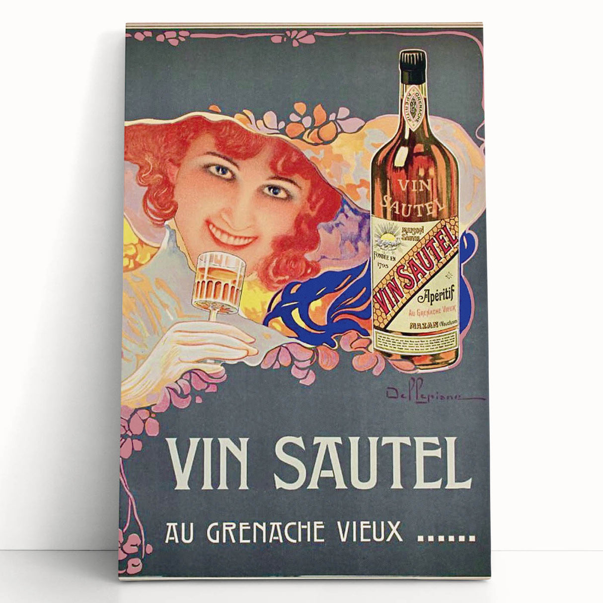 Vintage Advertising Poster - Vin Sautel Apéritif Retro Art