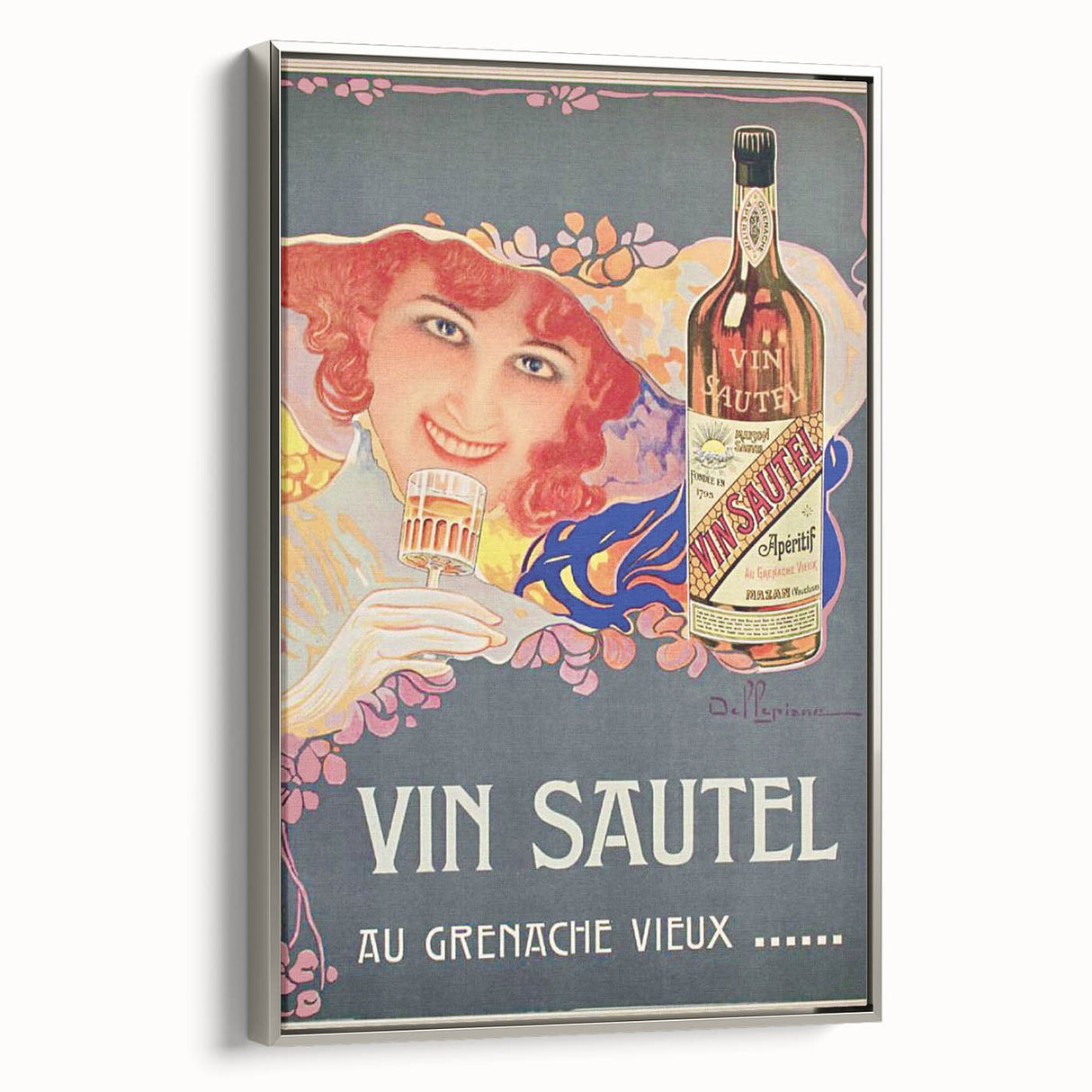 Vintage Advertising Poster - Vin Sautel Apéritif Retro Art