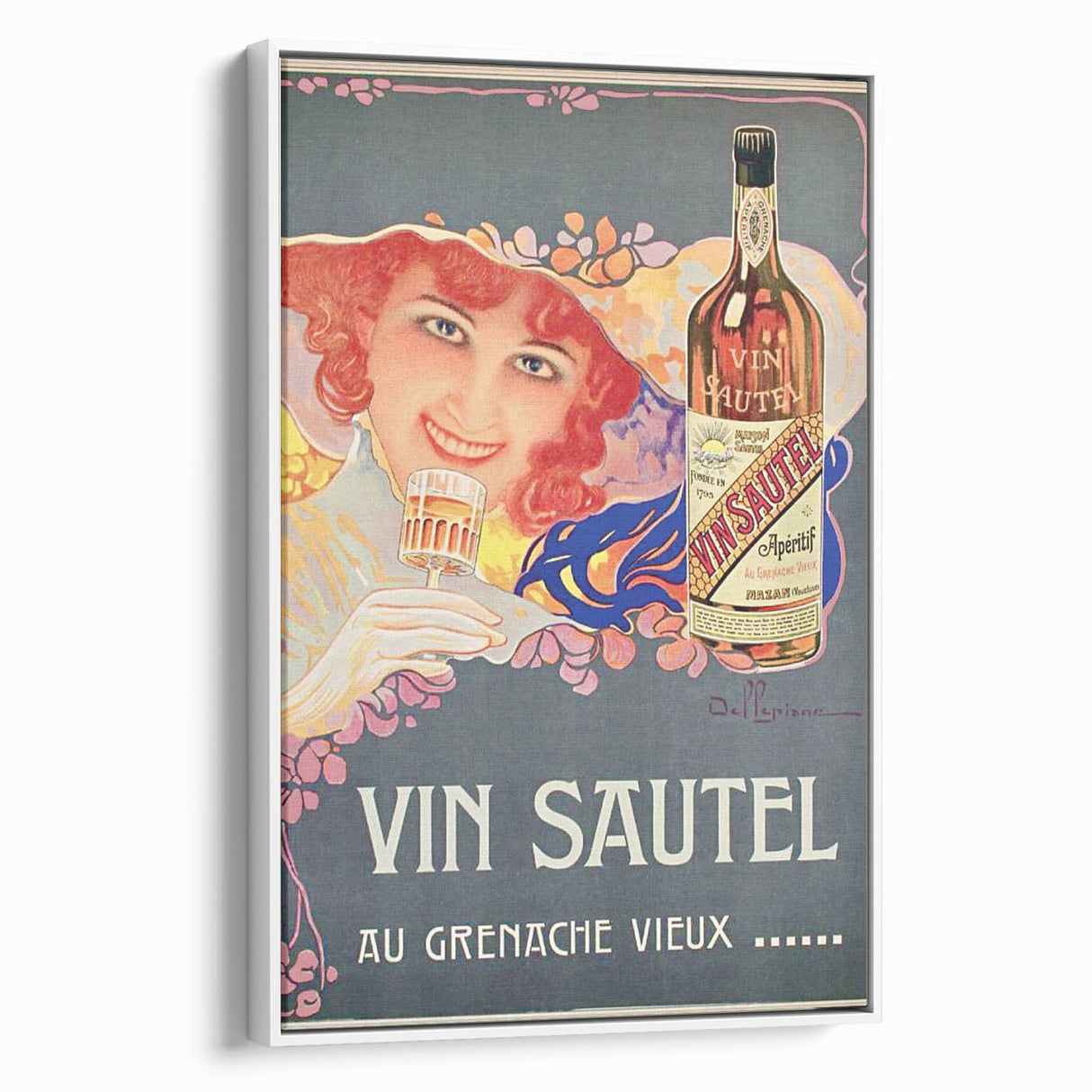 Vintage Advertising Poster - Vin Sautel Apéritif Retro Art