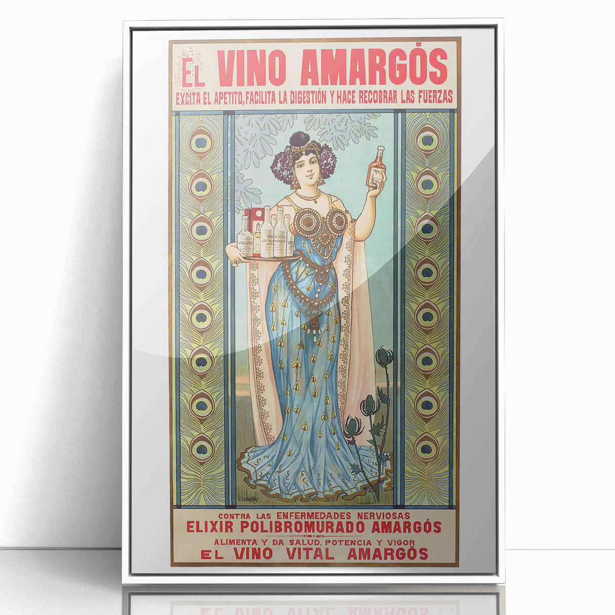 Vintage Advertising Poster - El Vino Amargós Retro Wall Art