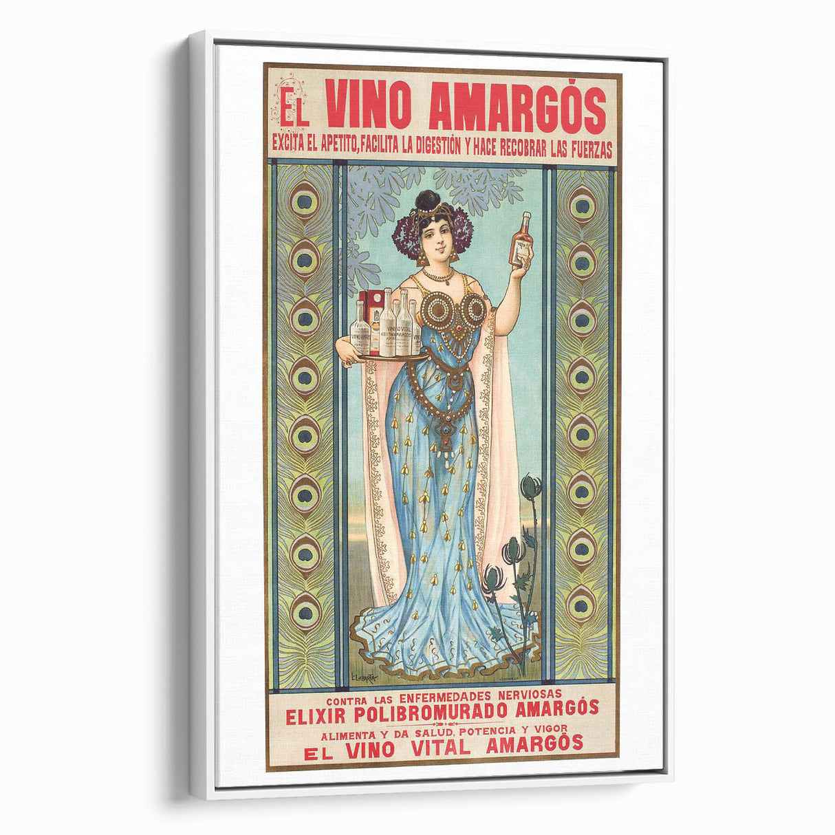 Vintage Advertising Poster - El Vino Amargós Retro Wall Art